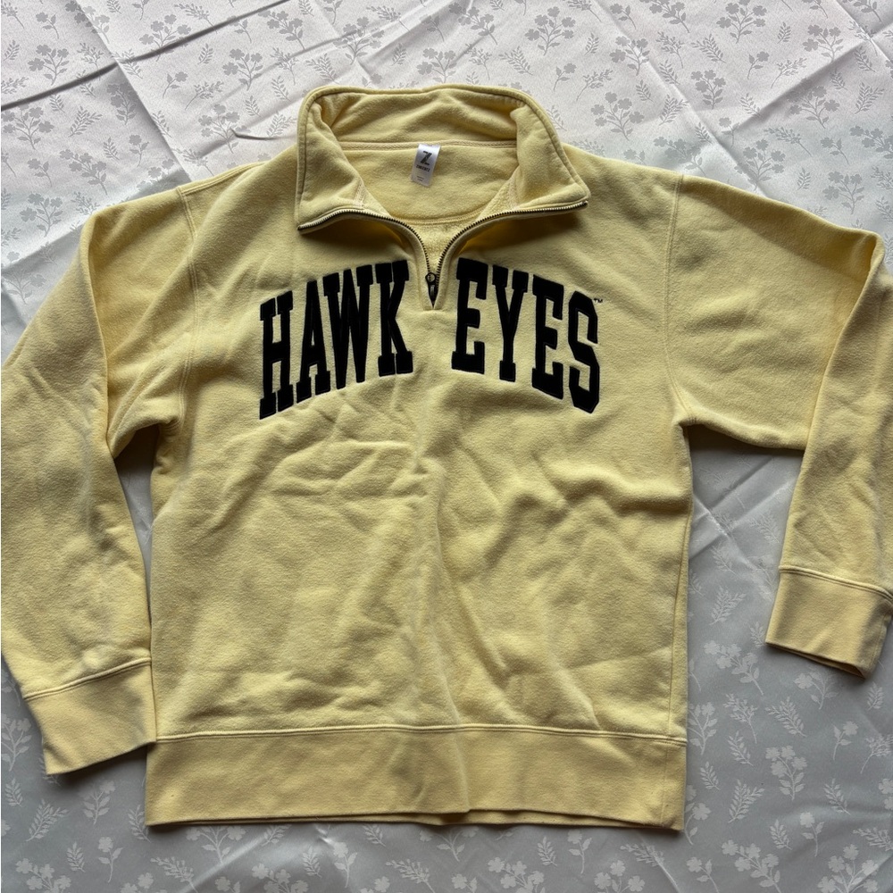 Iowa Hawkeyes Pale Yellow Quarter-Zip Sweatshirt